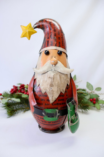 Santa With Star Hat - Recycled Metal