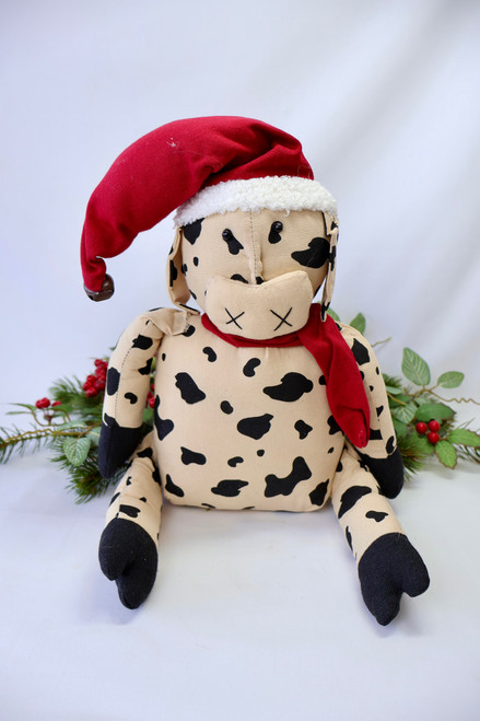 Stuffed Santa Hat And Scarf - Cow Doll