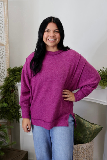 Snuggle Season Sweatshirt - Plum