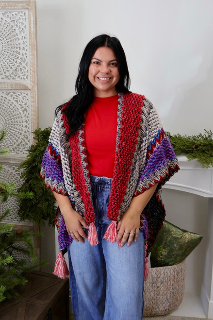 Mix It Up Poncho - Red/Blue Mix It Up Poncho - Red/Blue