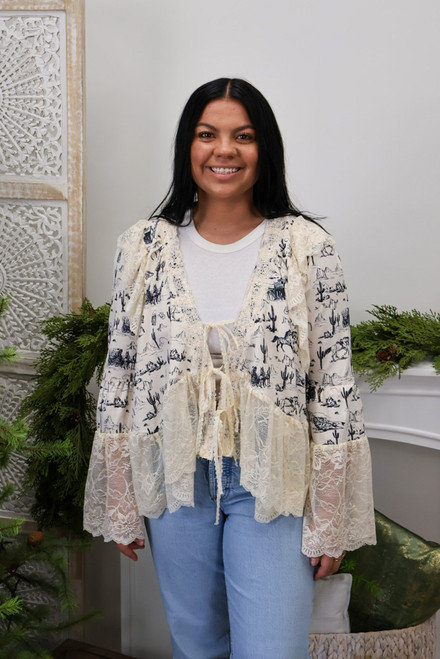 Add A Little Lace Top - Western