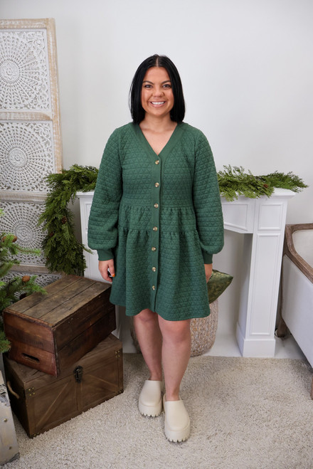Evergreen Quilted Dress