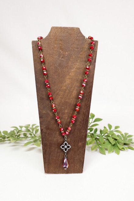 Classic Allure Necklace - Garnet