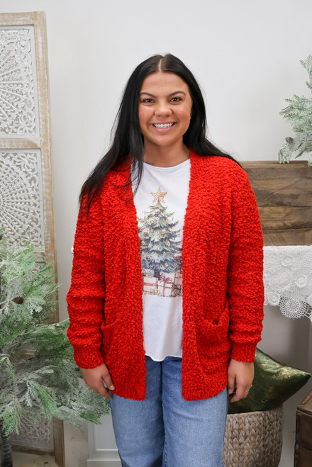 Catch The Wind Cardigan - Ruby