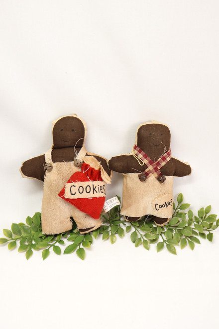 Vintage Gingerbread Couple Ornament Set