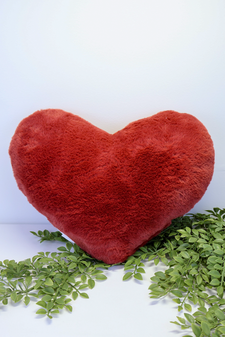 Faux Fur Heart Shaped Pillow