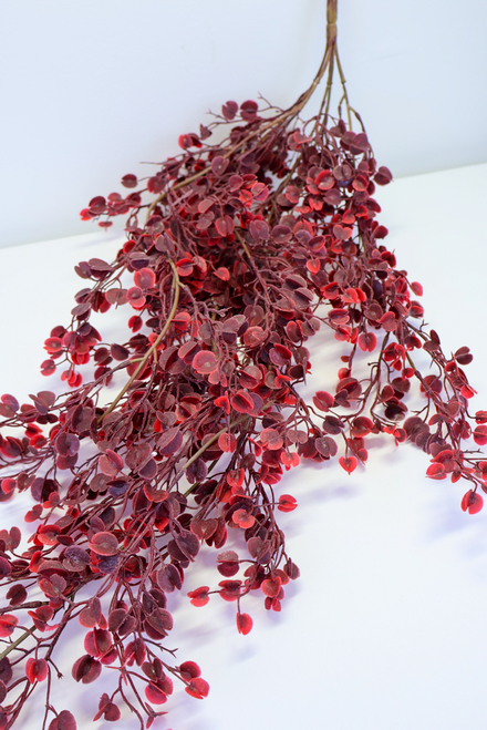 30" Rushing Red Leaves Hanging Bush
