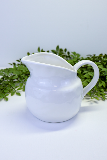 Small White Stoneware Pitcher