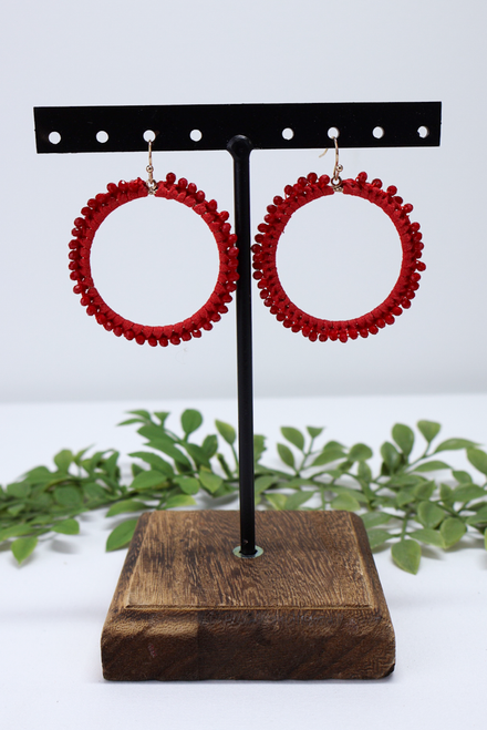 Running In Circles Earrings - Red