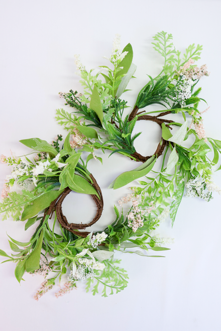 Mini Buds Candle Ring - Pink and White - Set Of 2