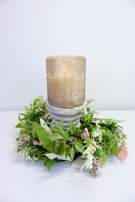 Soft Bloom Candle Ring - Pink and White