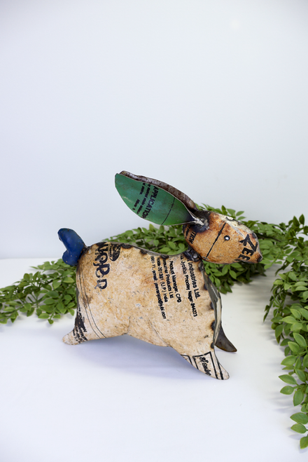 Recycled Metal- Standing Bunny