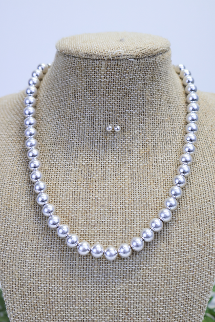 Low Key Luster Necklace And Earring Set