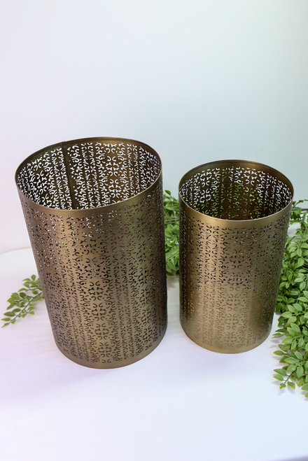 Small - Antique Gold Metal Lantern