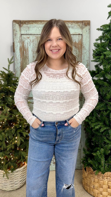 Second Nature Lace Top - White