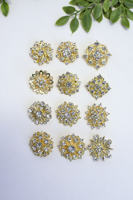 Golden Moments Brooch Set - Set of 12