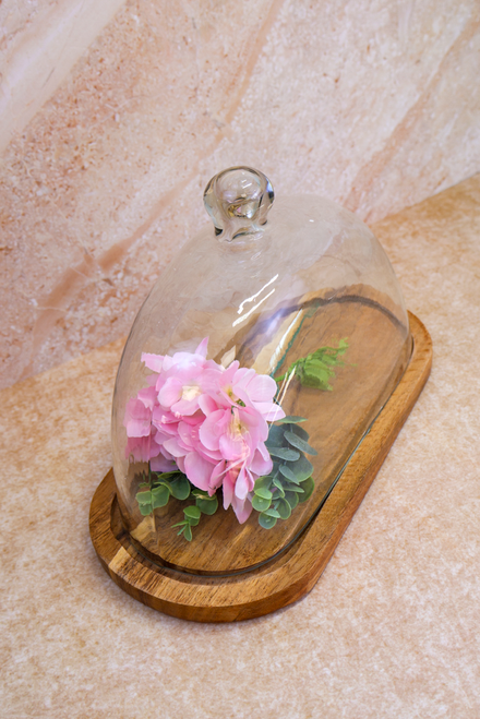 Gathered Wood Oval Cloche