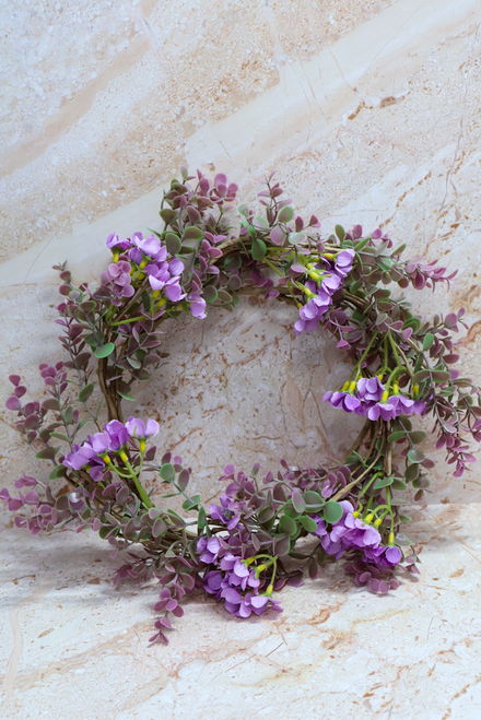 7" Lavender Flower Candle Ring
