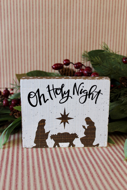 Debossed Block Sign - Holy Night