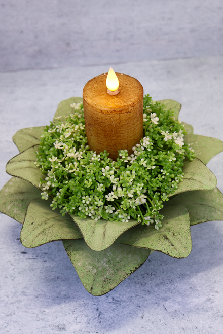 Green Blooms Candle Holder