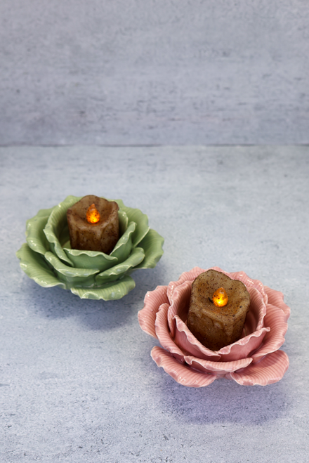 Pink - Carnation Tea Light Holder