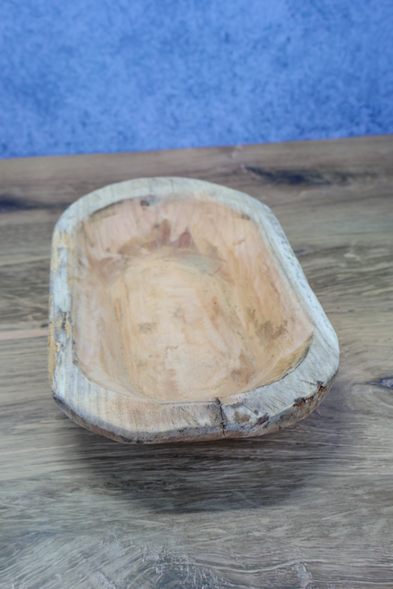 Raw Carved Wood Dough Bowl