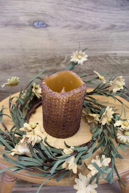 Honeycomb Timer Pillar - Burnt Mustard