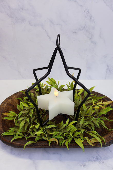 Black Metal Star Candle Holder