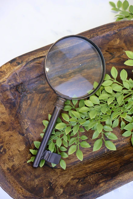 Aged Key Magnifying Glass