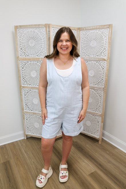Are We There Yet Romper - Blue