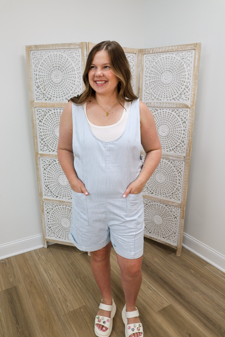 Are We There Yet Romper - Blue
