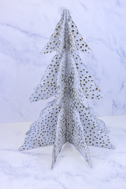 White Washed Metal Cedar Tree