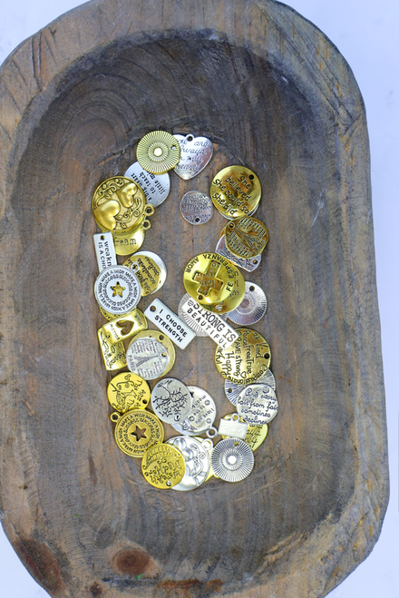 Set of 2 Inspirational Charms In Silver And Gold