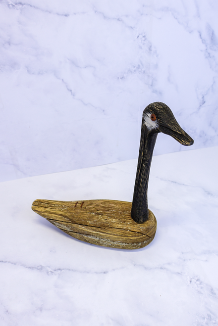 Weathered Wood Goose Sitter
