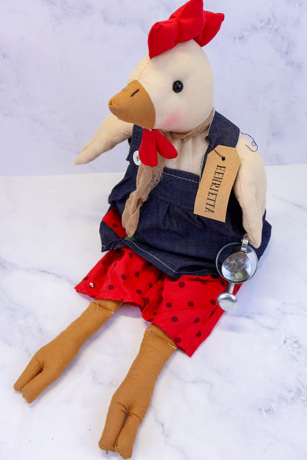 Henrietta Chicken Doll with Watering Can