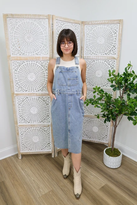 Somewhere To Be Overall Dress