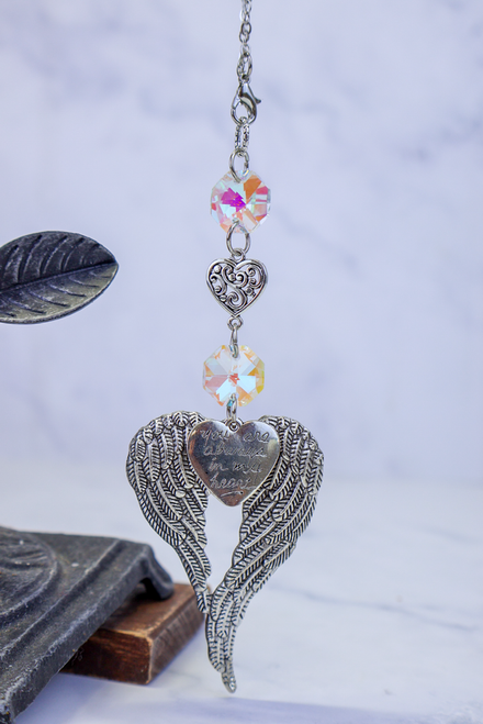 Wings Around My Heart Keychain