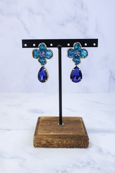 Drenched In Color Earrings - Blue