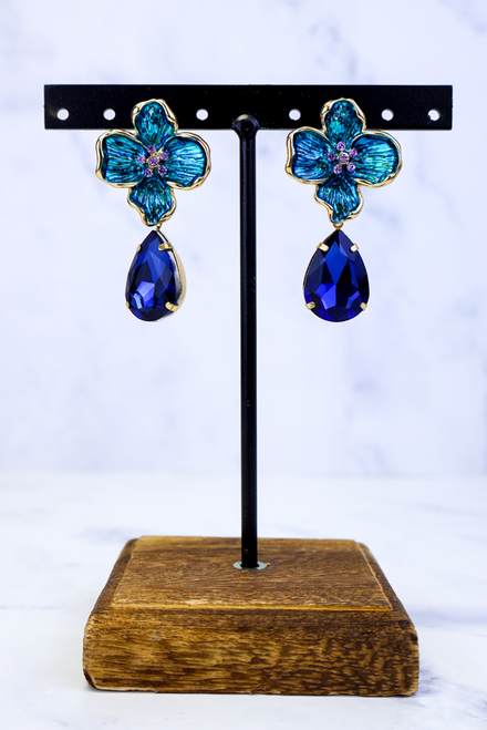 Drenched In Color Earrings - Blue