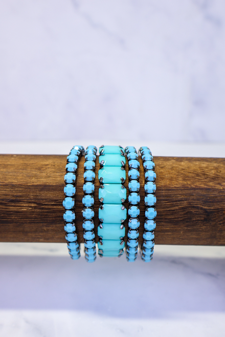 Give Me A Glint Bracelet Set - Turquoise