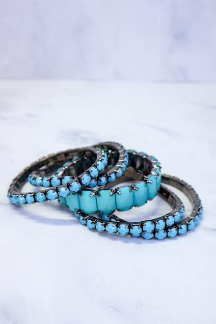 Give Me A Glint Bracelet Set - Turquoise