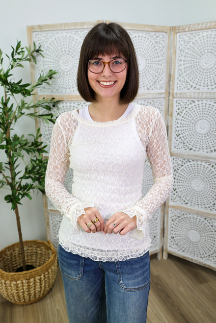 Barely There Lace Top - Ivory