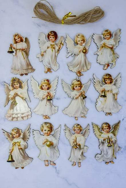 Set of 2 - Little Bell Of Grace Angel Ornaments