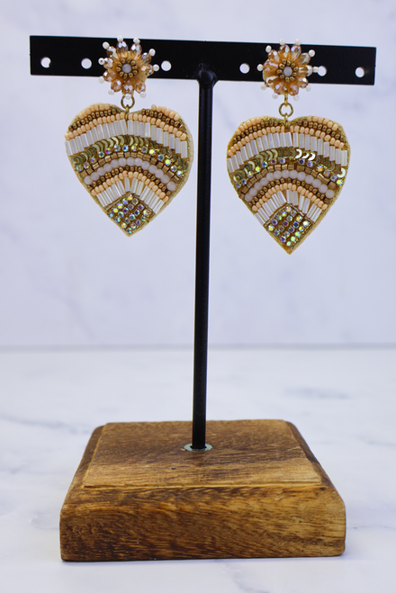 You Make My Heart Sing Earrings - Neutral