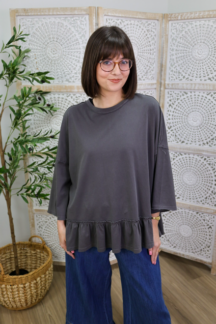 Slow Days Top - Charcoal