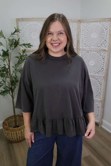 Slow Days Top - Charcoal