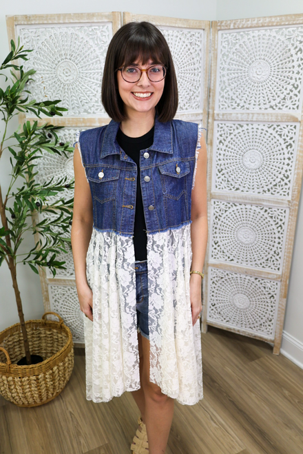 Uniquely You Vest - Denim/Natural