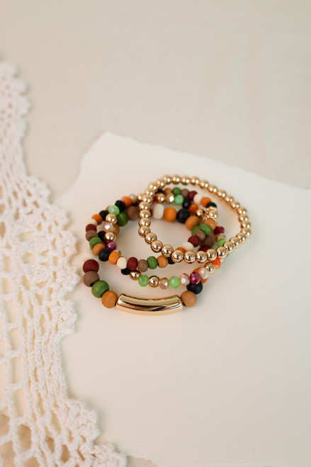 Happy Go Lucky Bracelet Set - Dark Multi
