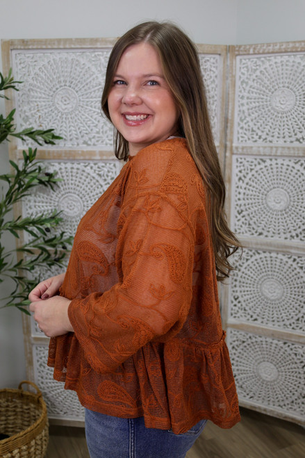 Sheer Perfection Top - Rust Orange