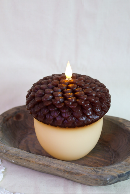 Earthy Acorn LED Candle
